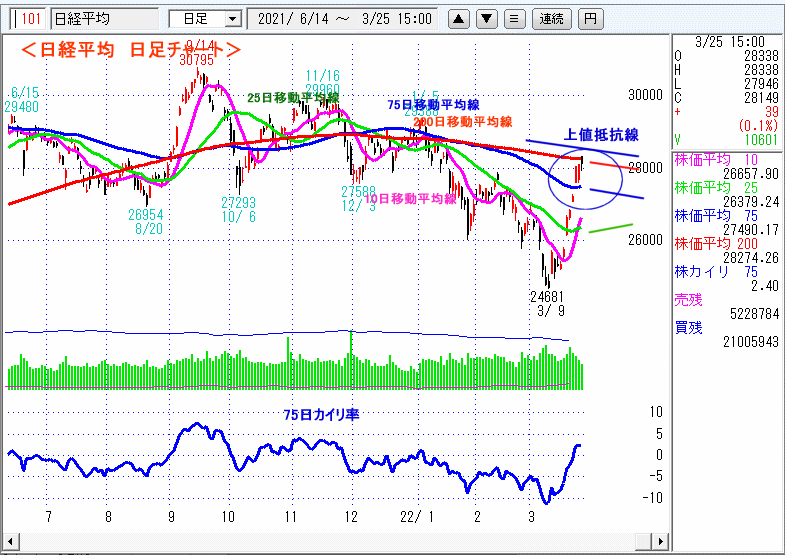 日経平均　日足チャート