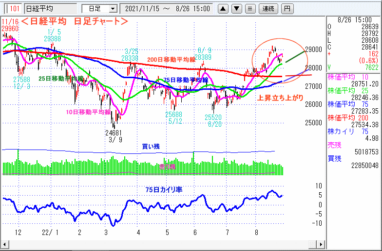 日経平均　日足チャート