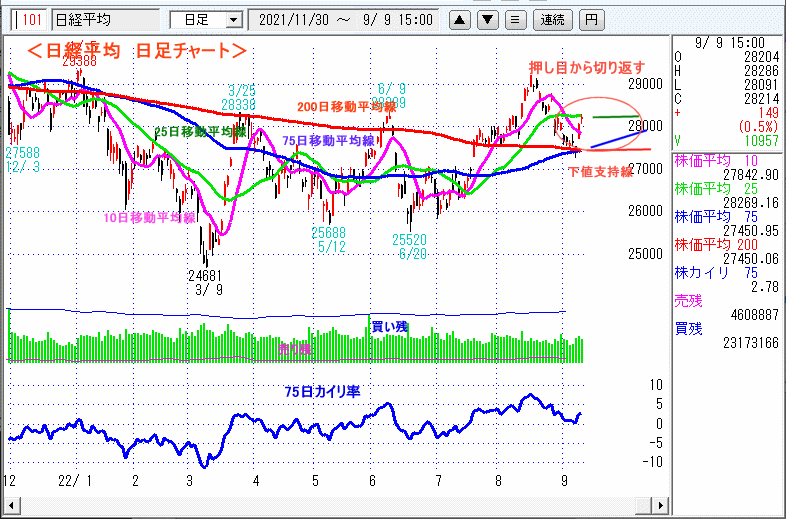 日経平均　日足チャート