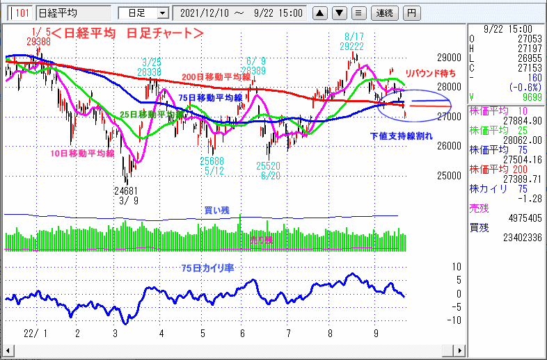 日経平均　日足チャート