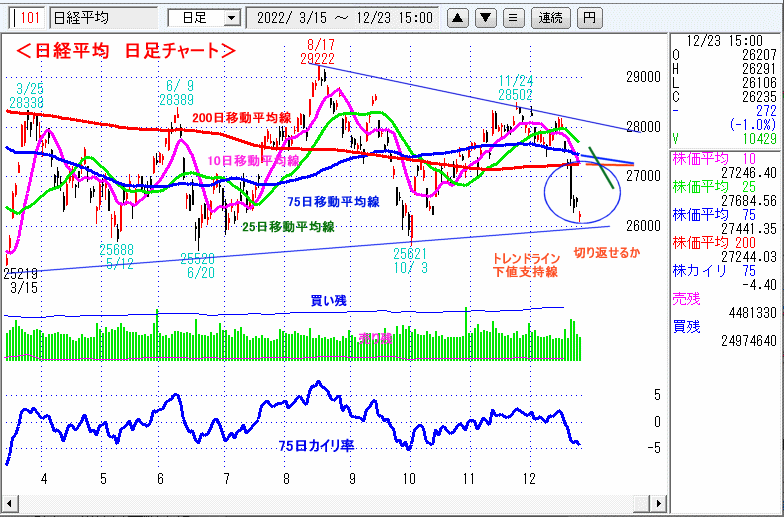 日経平均　日足チャート