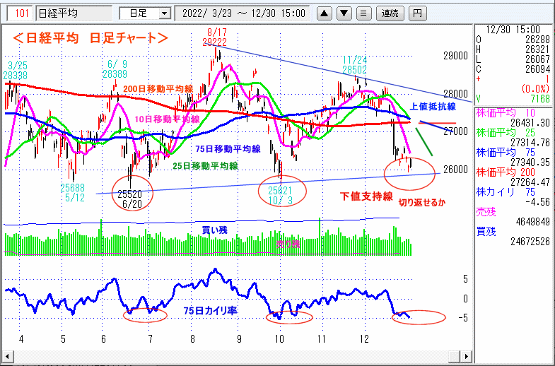 日経平均　日足チャート